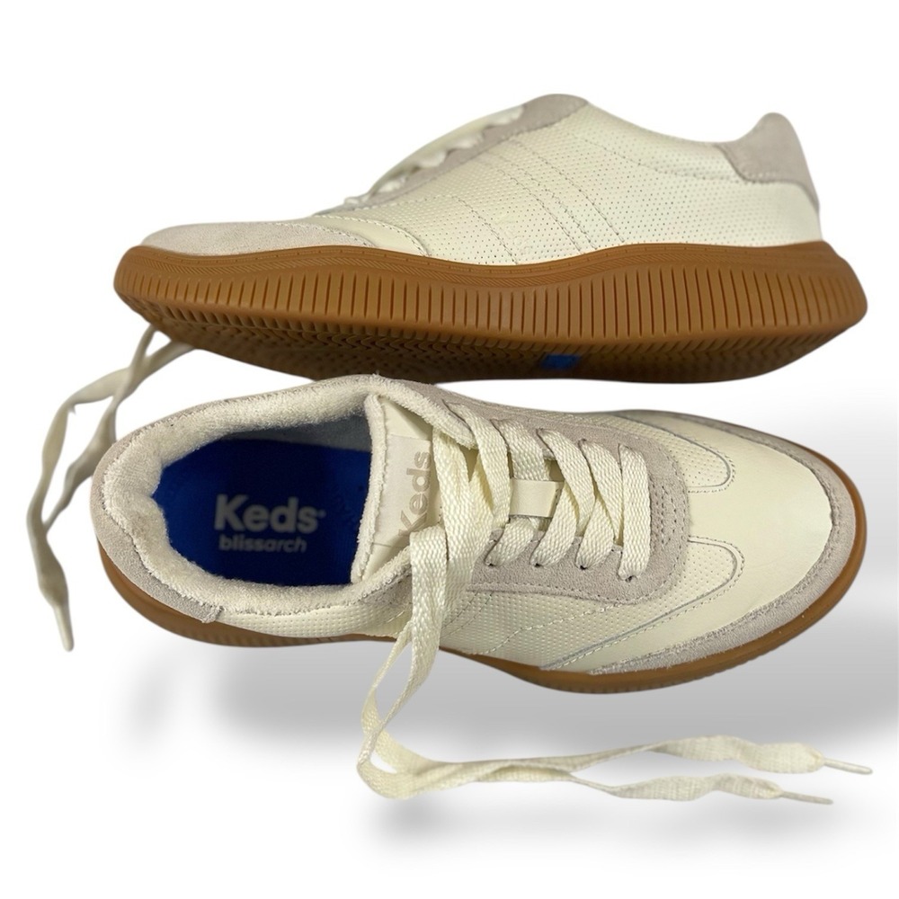 Keds Contest Leather Suede Lace Up Oatmeal Taupe Women's Size 5.5 No Box